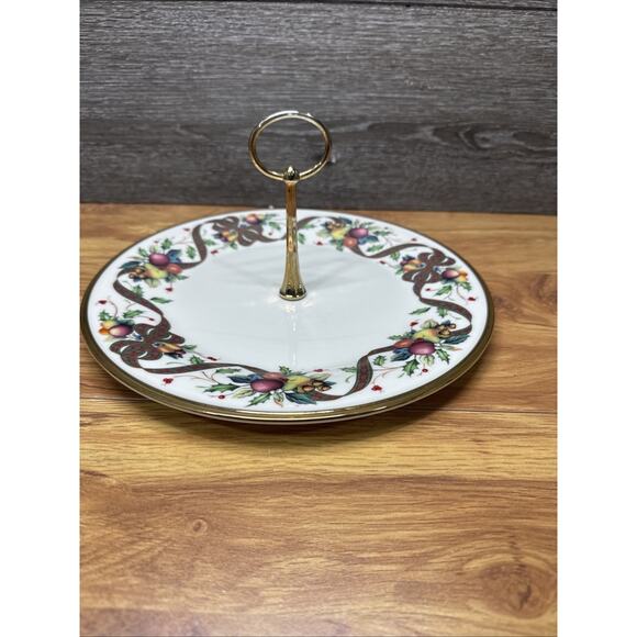 LENOX HOLIDAY TARTAN Serving Tray with Handle Tidbit Tray 10-5/8” - Picture 6 of 7